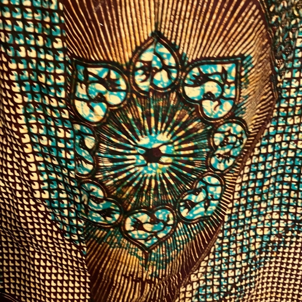Batik handmade skirt with Mandela vintage fabric size Large hippy boho original - Picture 3 of 12